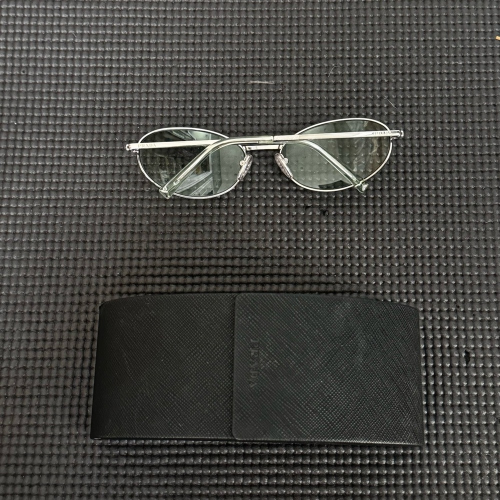 Prada Silver and Black Sunglasses Modern Minimalist Design